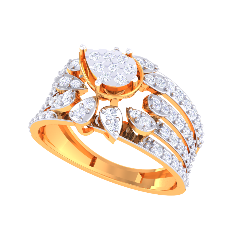 Printable 3D jewelry model of Lady diamond ring 3D Model .c4d .max .obj .3ds .fbx .stl .blend