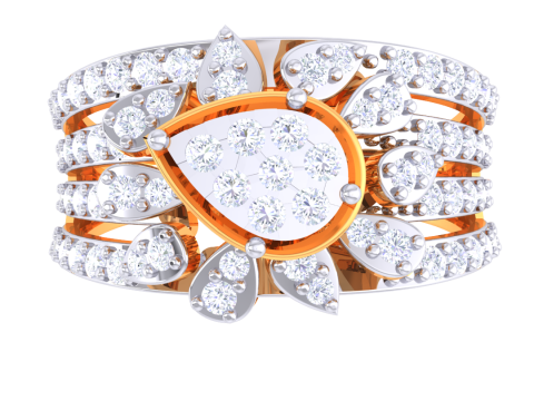 Printable 3D jewelry model of Lady diamond ring 3D Model