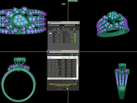 Printable 3D jewelry model of Lady diamond ring 3D Model