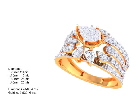 Printable 3D jewelry model of Lady diamond ring 3D Model