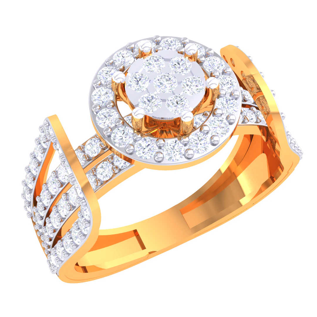 Printable 3D jewelry model of Lady diamond ring 3D Model .c4d .max .obj .3ds .fbx .stl .blend 