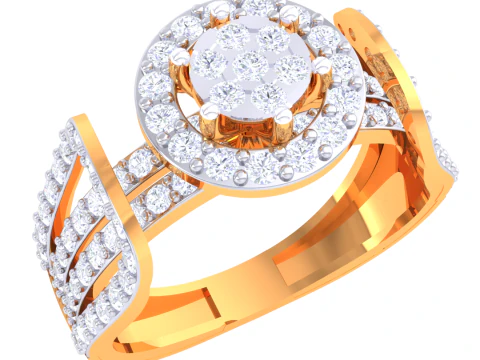 レディ ダイヤモンド リングの印刷可能な 3D ジュエリー モデル 3Dモデル