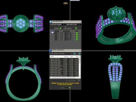 Printable 3D jewelry model of Lady diamond ring 3D Model