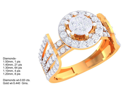 Printable 3D jewelry model of Lady diamond ring 3D 모델