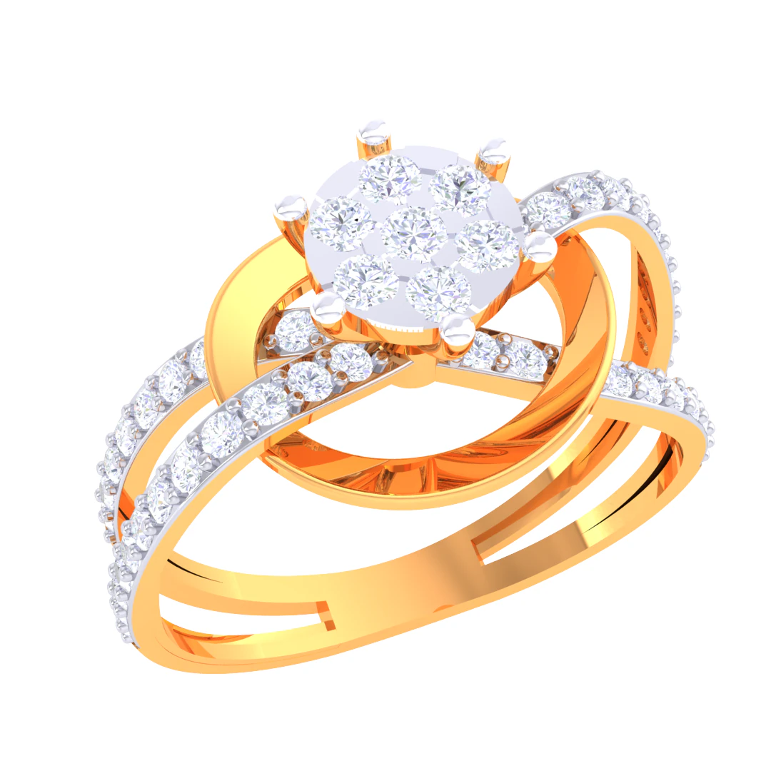 Printable 3D jewelry model of Lady diamond ring 3D Model .c4d .max .obj .3ds .fbx .stl .blend 