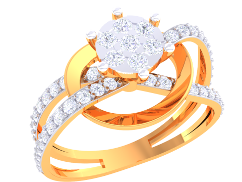 Printable 3D jewelry model of Lady diamond ring 3D Model