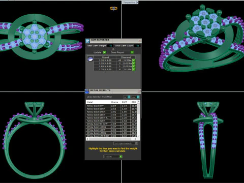 Printable 3D jewelry model of Lady diamond ring 3D Model