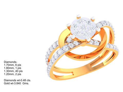 Printable 3D jewelry model of Lady diamond ring Modelo 3D
