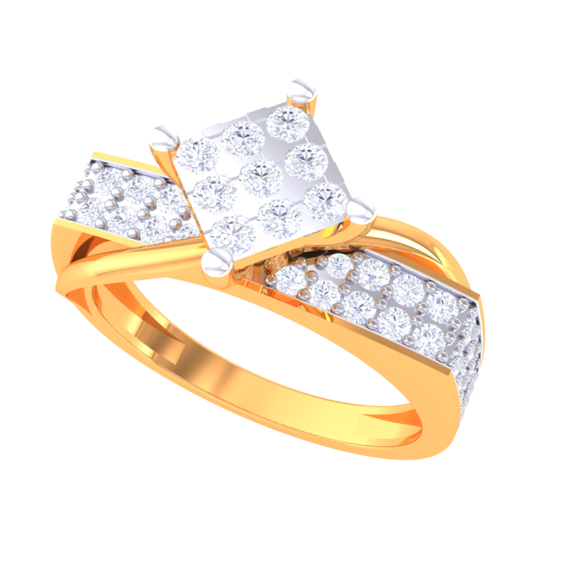 Printable 3D jewelry model of Lady diamond ring 3Dモデル .c4d .max .obj .3ds .fbx .stl .blend