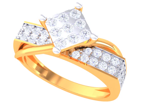 Printable 3D jewelry model of Lady diamond ring 3D Model