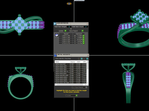 Printable 3D jewelry model of Lady diamond ring 3Dモデル