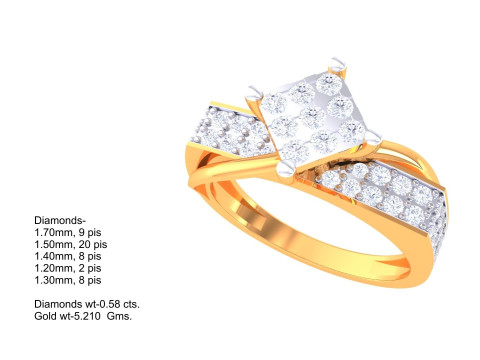 Printable 3D jewelry model of Lady diamond ring 3Dモデル