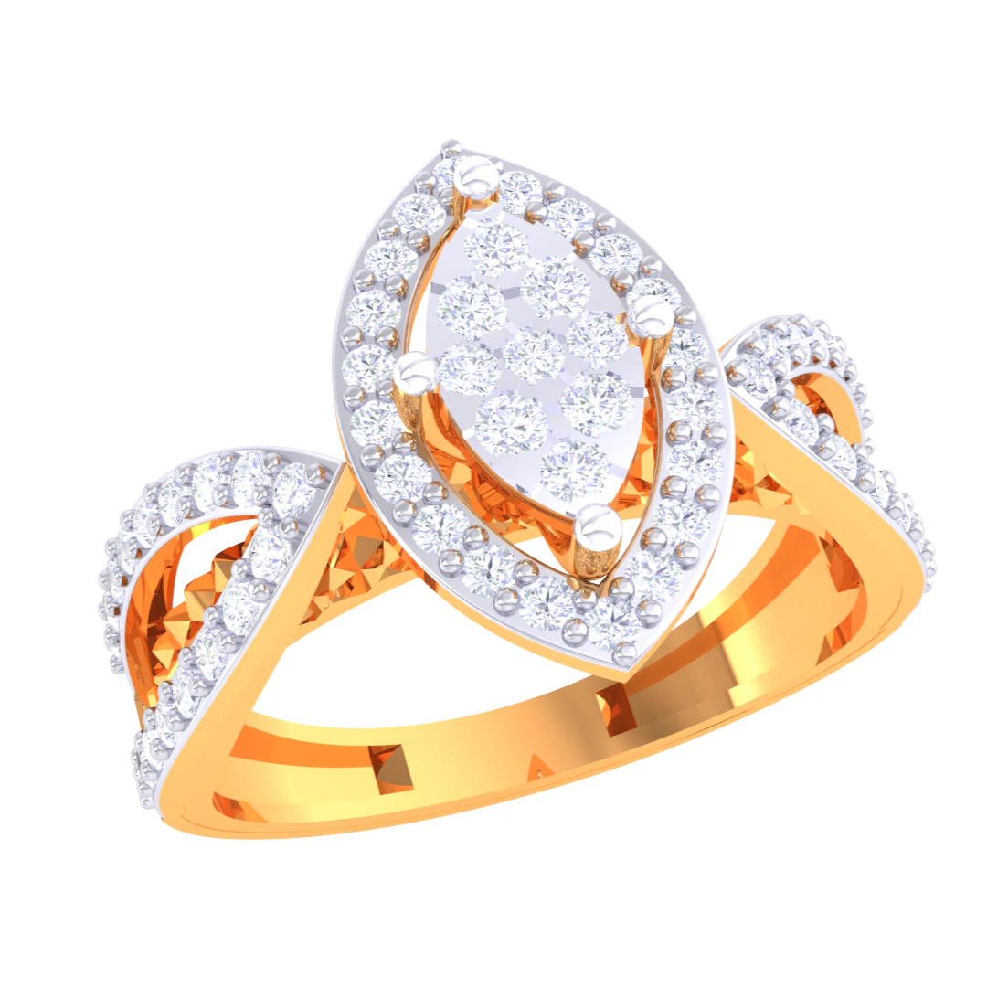 Printable 3D jewelry model of Lady diamond ring 3D Model .c4d .max .obj .3ds .fbx .stl .blend 