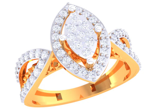 Printable 3D jewelry model of Lady diamond ring 3D Model