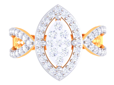 Printable 3D jewelry model of Lady diamond ring 3D Model