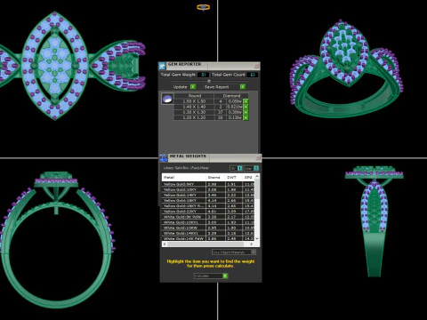 Printable 3D jewelry model of Lady diamond ring 3D Model