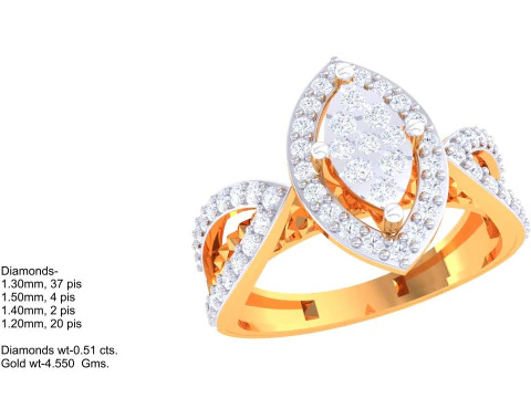 Printable 3D jewelry model of Lady diamond ring 3D Model
