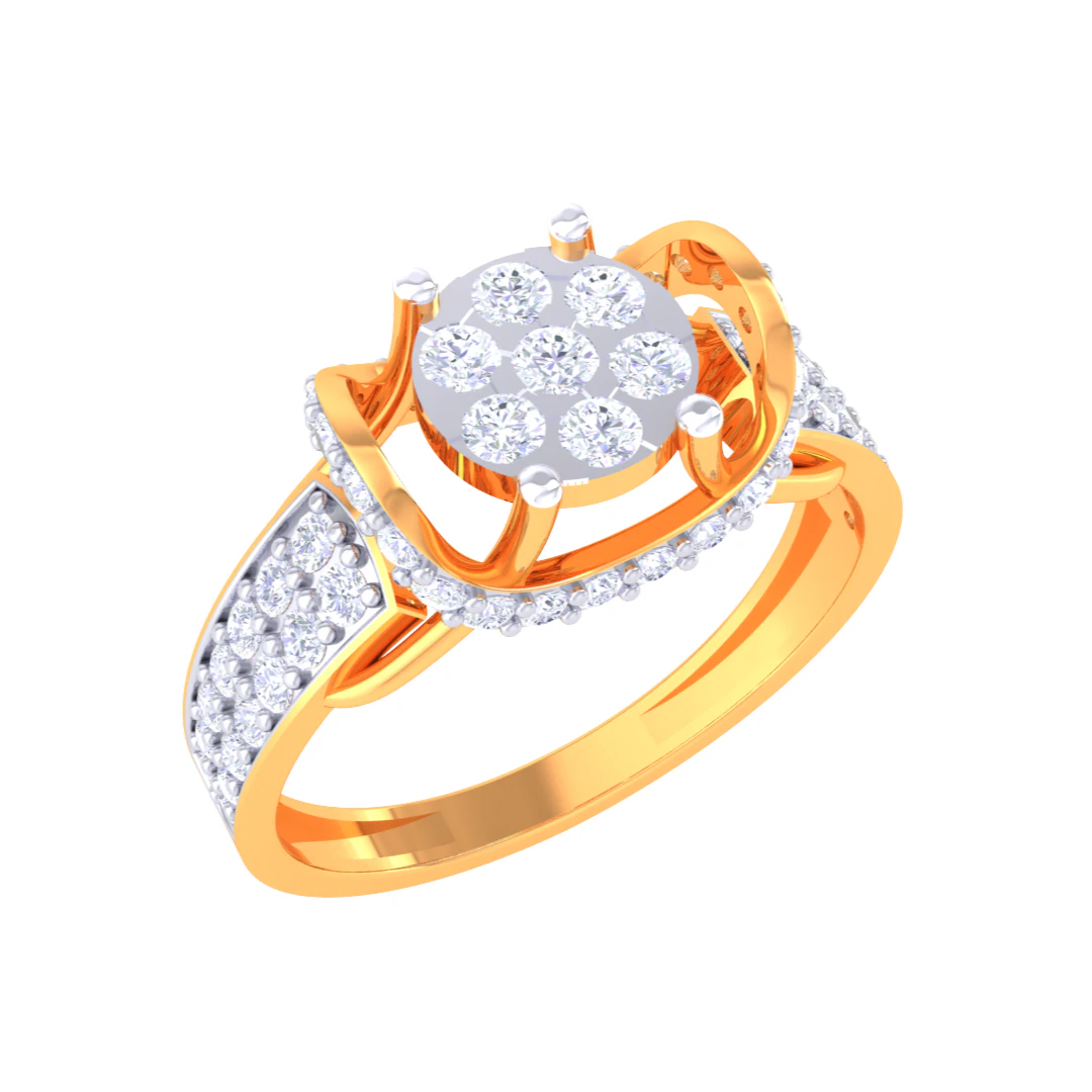 Printable 3D jewelry model of Lady diamond ring 3D Model .c4d .max .obj .3ds .fbx .stl .blend 