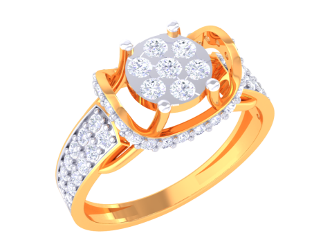 Printable 3D jewelry model of Lady diamond ring 3D Model