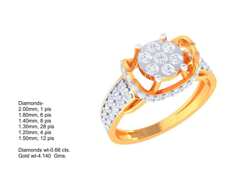 Printable 3D jewelry model of Lady diamond ring 3D Model