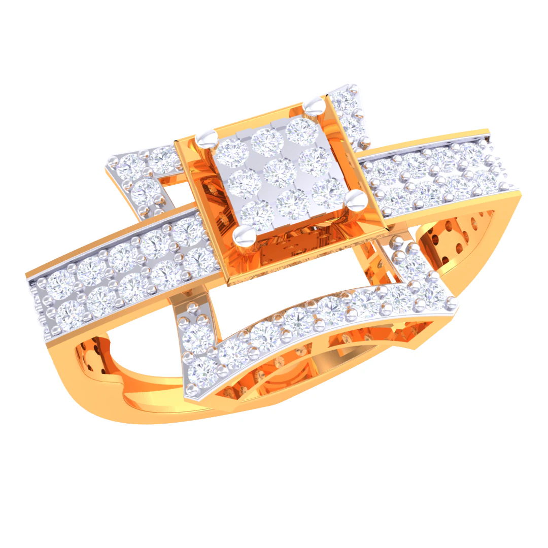 Printable 3D jewelry model of Lady diamond ring 3D Model .c4d .max .obj .3ds .fbx .stl .blend 