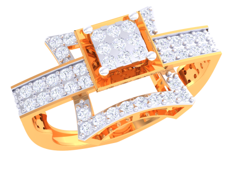 Printable 3D jewelry model of Lady diamond ring 3D Model