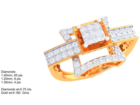 Printable 3D jewelry model of Lady diamond ring 3D Model