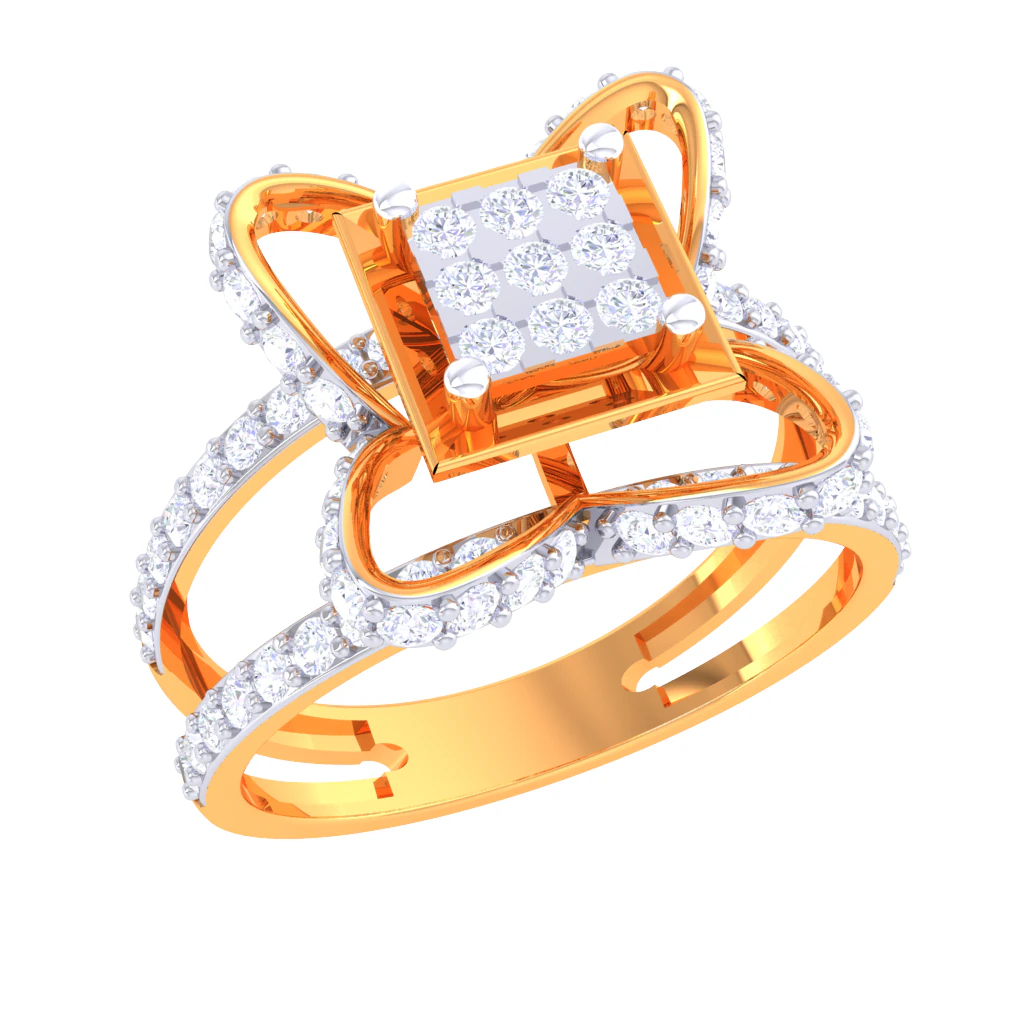 Printable 3D jewelry model of Lady diamond ring 3D Model .c4d .max .obj .3ds .fbx .stl .blend 