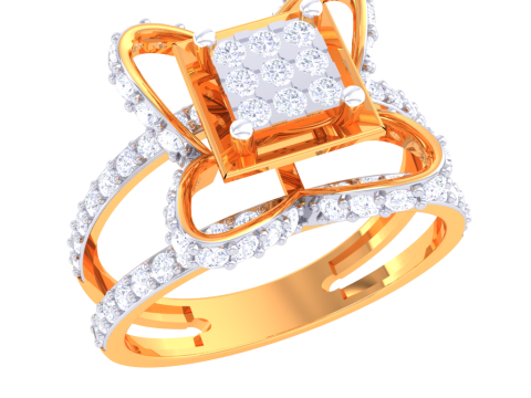 Printable 3D jewelry model of Lady diamond ring 3D Model