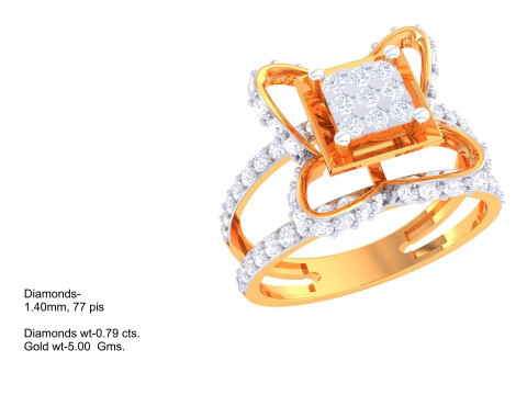 Printable 3D jewelry model of Lady diamond ring Modello 3D