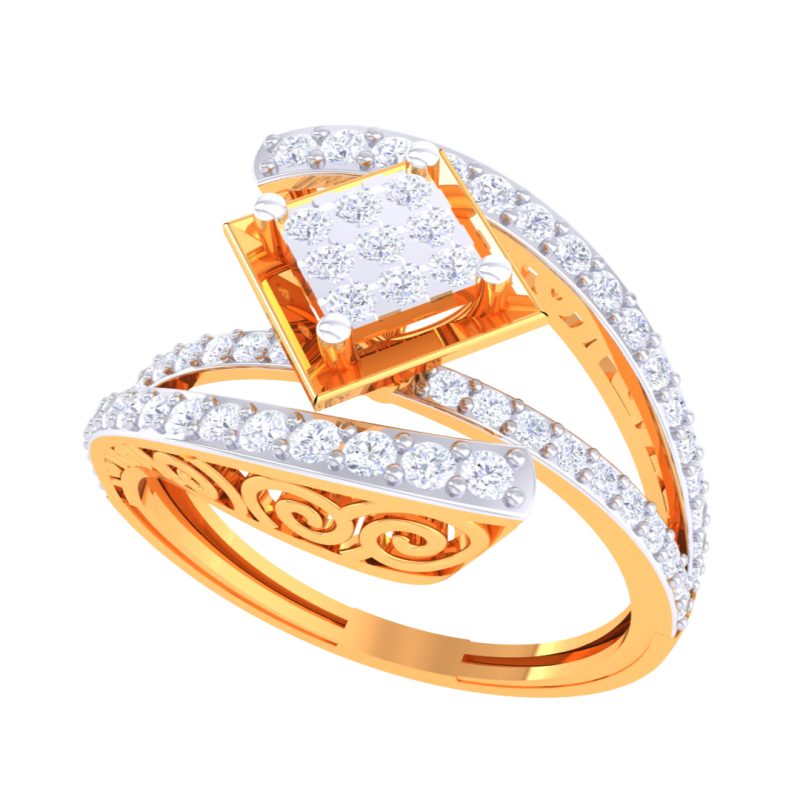 Printable 3D jewelry model of Lady diamond ring Modelo 3D .c4d .max .obj .3ds .fbx .stl .blend