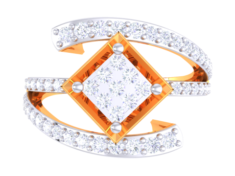 Printable 3D jewelry model of Lady diamond ring Modelo 3D