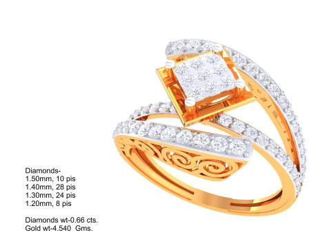 Printable 3D jewelry model of Lady diamond ring Modelo 3D
