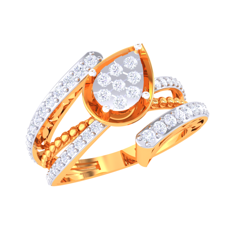 Printable 3D jewelry model of Lady diamond ring 3D 模型 .c4d .max .obj .3ds .fbx .stl .blend