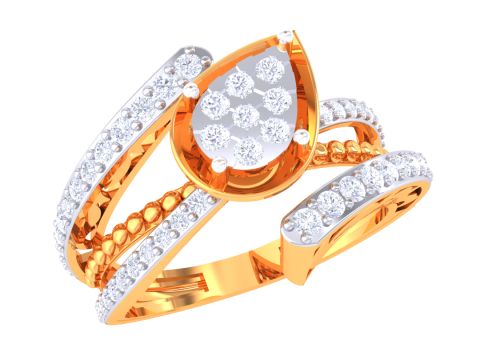 Printable 3D jewelry model of Lady diamond ring 3D Model