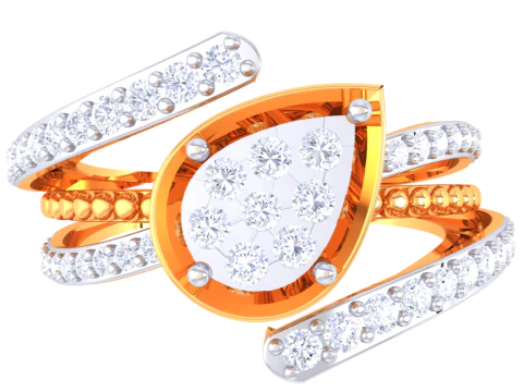 Printable 3D jewelry model of Lady diamond ring 3D Model