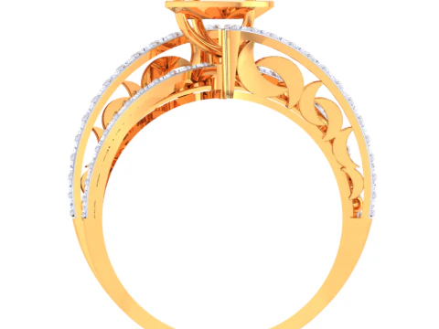 Printable 3D jewelry model of Lady diamond ring 3D Model