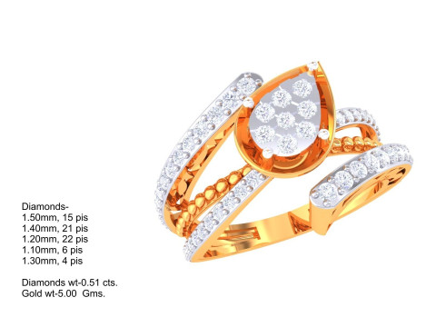 Printable 3D jewelry model of Lady diamond ring 3D 模型