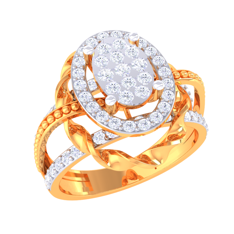 Printable 3D jewelry model of Lady diamond ring 3D Модель .c4d .max .obj .3ds .fbx .stl .blend 