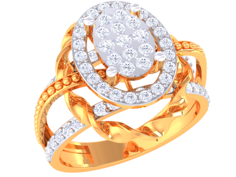 Printable 3D jewelry model of Lady diamond ring 3D Model