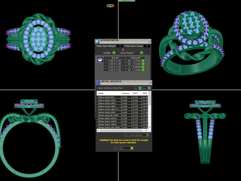 Printable 3D jewelry model of Lady diamond ring 3D Модель
