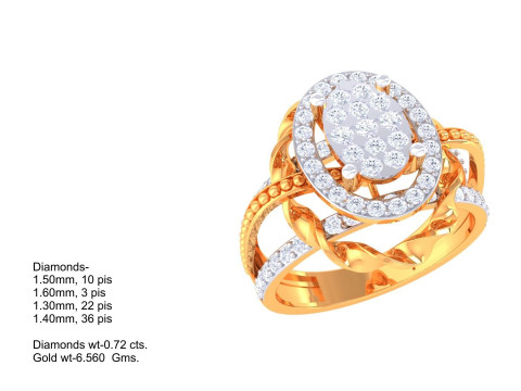 Printable 3D jewelry model of Lady diamond ring 3D Модель