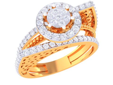 Printable 3D jewelry model of Lady diamond ring 3D Model