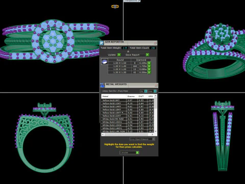 Printable 3D jewelry model of Lady diamond ring 3D Model