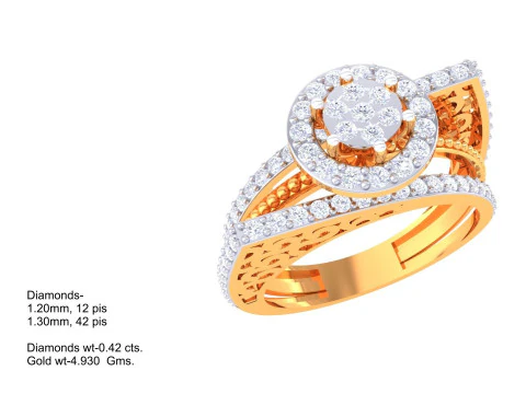 Printable 3D jewelry model of Lady diamond ring 3D Model