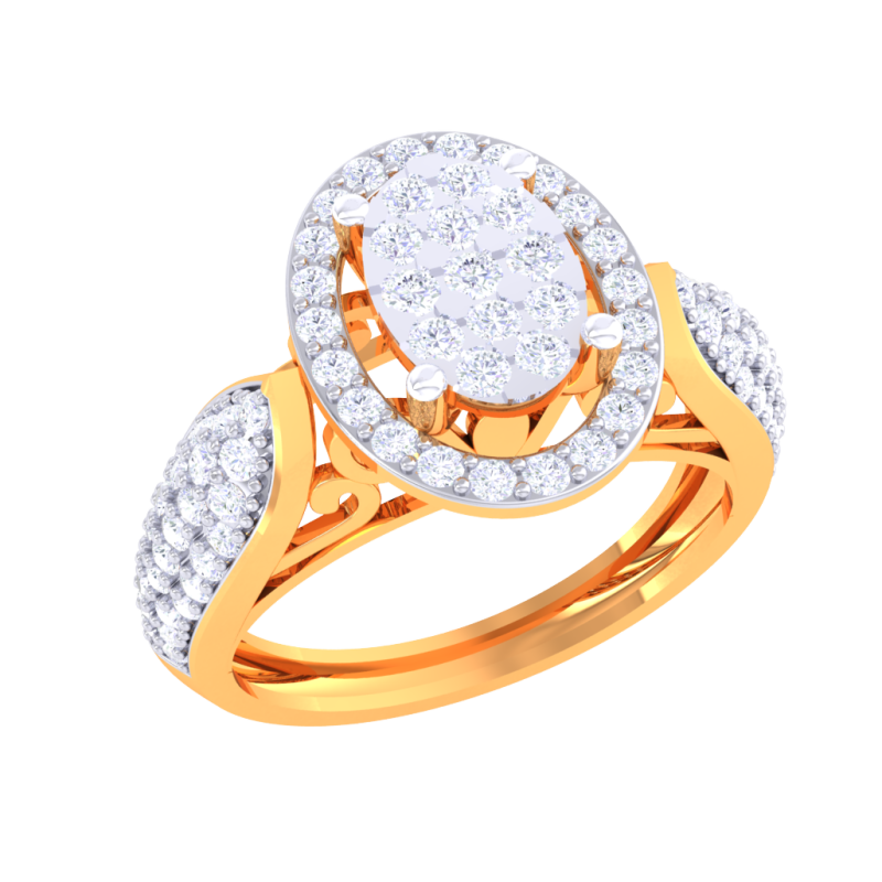Printable 3D jewelry model of Lady diamond ring 3D मॉडल .c4d .max .obj .3ds .fbx .stl .blend 