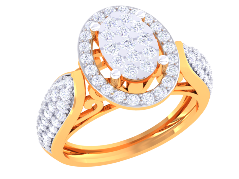 Printable 3D jewelry model of Lady diamond ring 3D Model