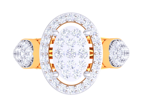 Printable 3D jewelry model of Lady diamond ring 3D मॉडल