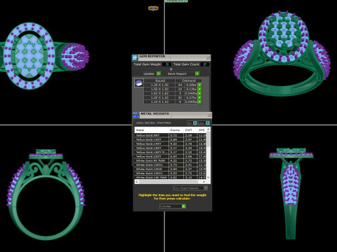 Printable 3D jewelry model of Lady diamond ring 3D मॉडल