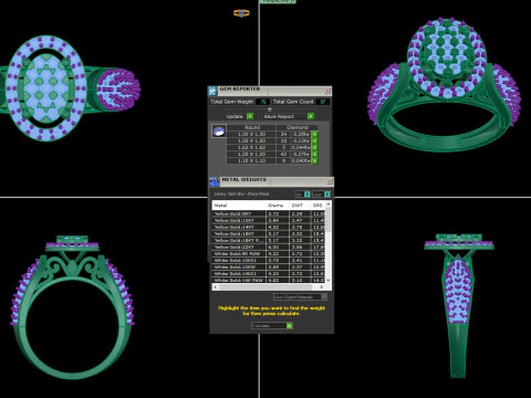 Printable 3D jewelry model of Lady diamond ring 3D Model